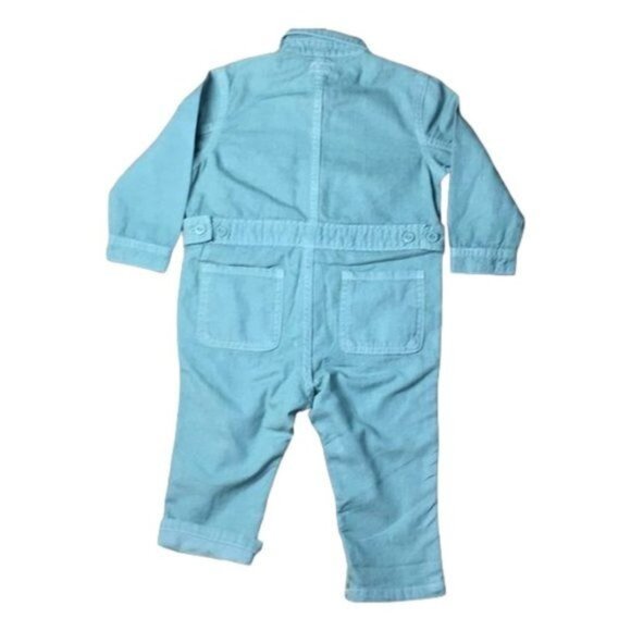 Gymboree  Girl's Green (Dyed) Jumpsuit, Size 2T, Embroidered daisy details on fr - Picture 2 of 3